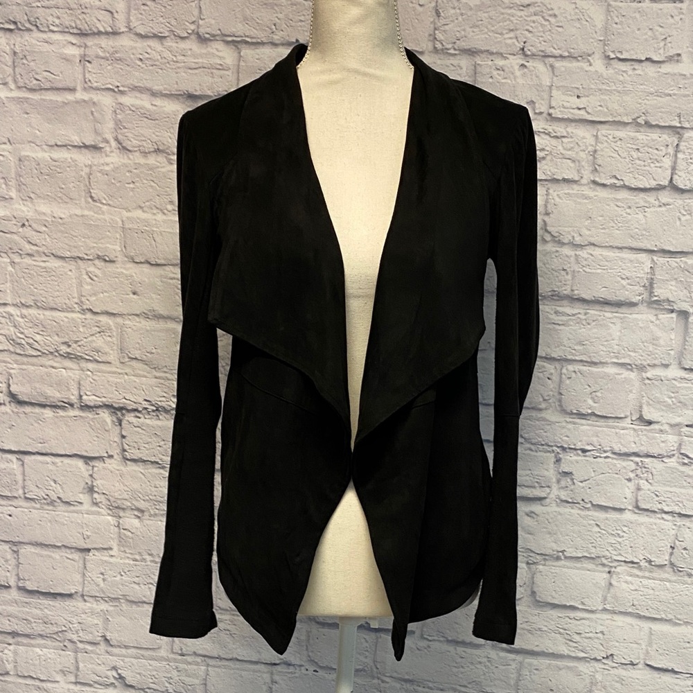 BB Dakota Faux Suede Black Draped Blazer Size XS